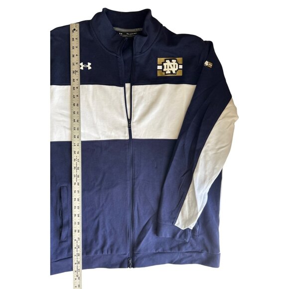 Under Armour Notre Dame Full-Zip Jacket 2XL Navy & White Sports Fan Gear - Picture 6 of 6